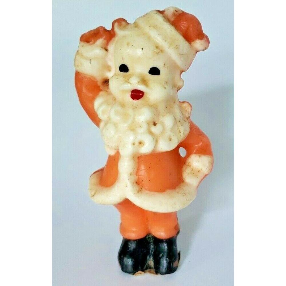 Vintage Gurley Christmas Santa Candle 5 Inches Tall U34